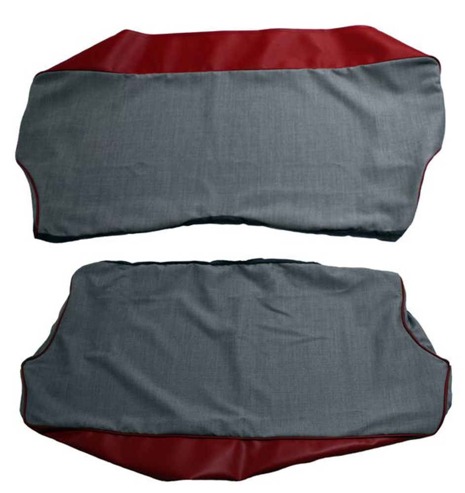 Rear seat Cover Volvo PVA 1958-60 red/grey Alt.1