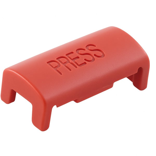 Safety belt button "PRESS"