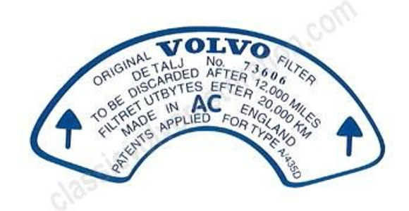 Decal Air filter Volvo B18 sport (73606)