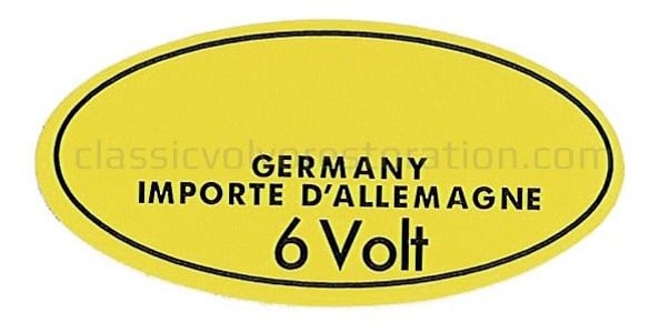Decal Ignition Bosch 6v Volvo B16 yellow