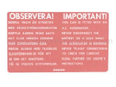 Dekal växelströmsgenerator 123GT röd
